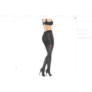 Assets Spanx Tights Size 5 Flipside Diamond Reversible Shaping Black NEW